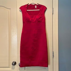 Red satin cocktail dress. Size 12 Sangria brand
